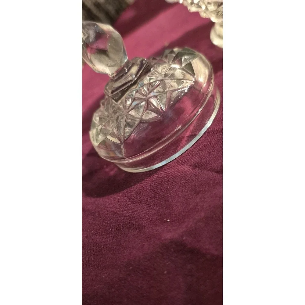 Vintage Avon Crystal Facets Roses Roses Cologne Jar + Glass Decanter Vanity Set
